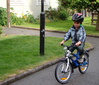 femåring cyklar utan stödhjul