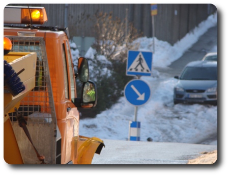 Vinter i Karlshamn - snöröjning