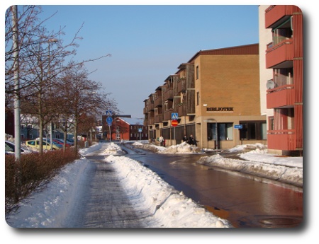 Vinter i Karlshamn - vid biblioteket