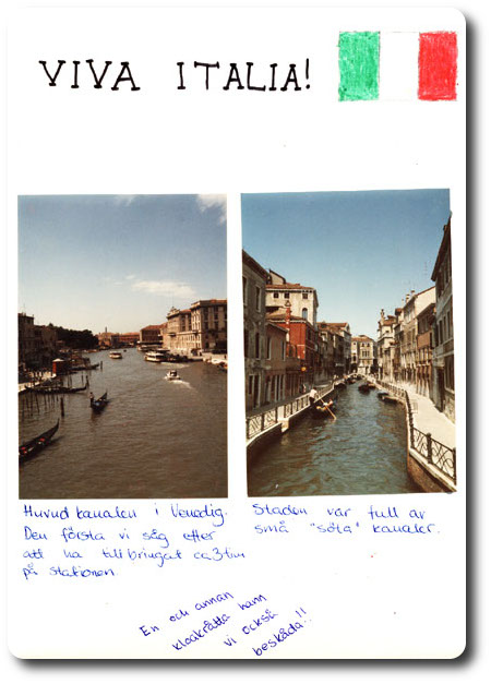 En sida ur ett fotoalbum - Venedig