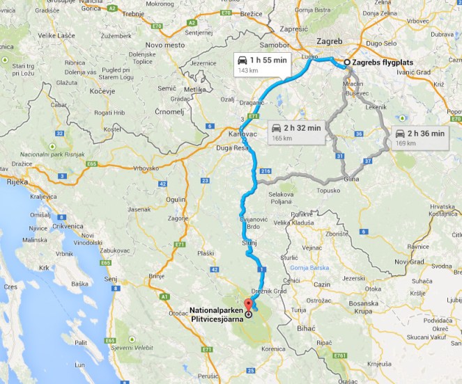 Plitvice karta vägkarta